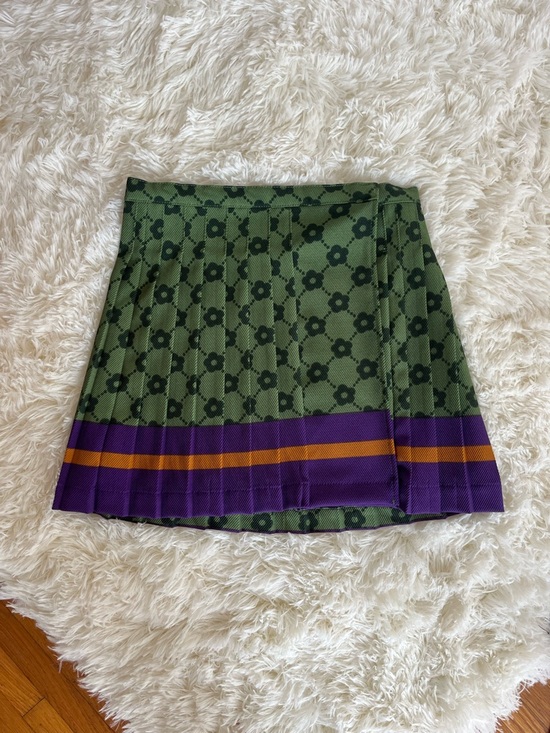 Urban Outfitters Dresses & Skirts - Urban Outfitters Green Mini Skirt with Purple & Gold Hem